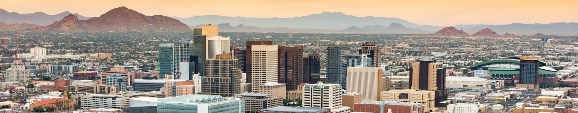 Phoenix skyline with camelback mountain