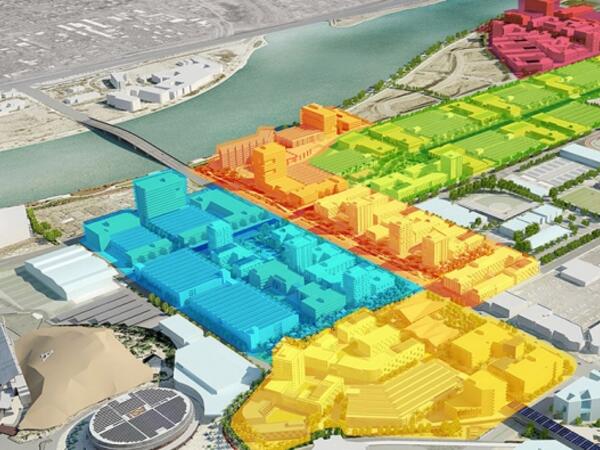 city block planning with different colors