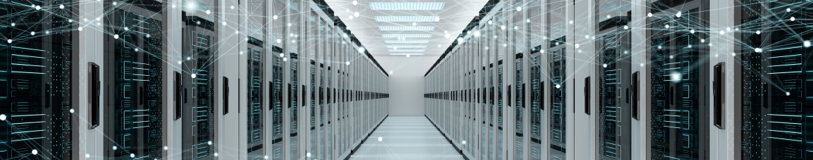 data center with digital graphs