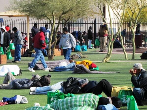 people wandering in a park
